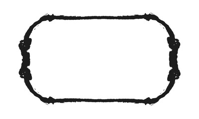 Oval frame painted with brush . Grunge frame. Icon. Banner, stamp