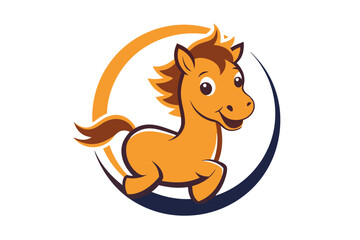 Isolated cartoon horse vector illustration on white