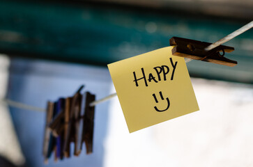 Motivational Word In A Yellow Square Paper Outdoor Composition