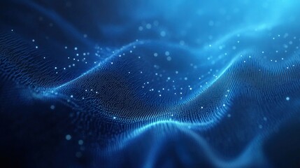 Abstract Blue Wave with Particles