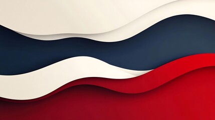 Fototapeta premium Abstract Red White Blue Wave Background