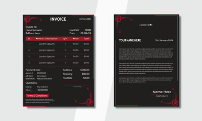 Modern, Creative Invoice & Letterhead Template Design