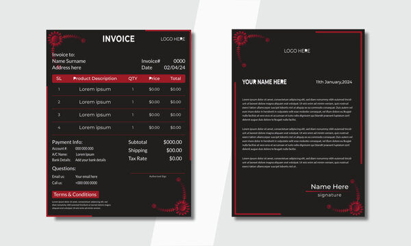Modern, Creative Invoice & Letterhead Template Design