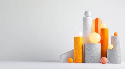 Modern Minimalist Geometric Sculptures Arrangement