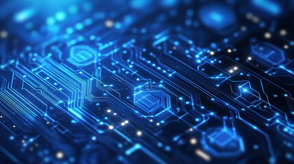 Obraz premium Abstract Blue Circuit Background for Technology Design