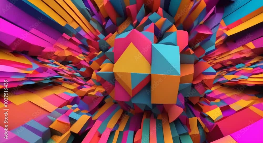 Aufkleber abstract animation of multicolor refraction effect 3d render seamless looped video 4k animation