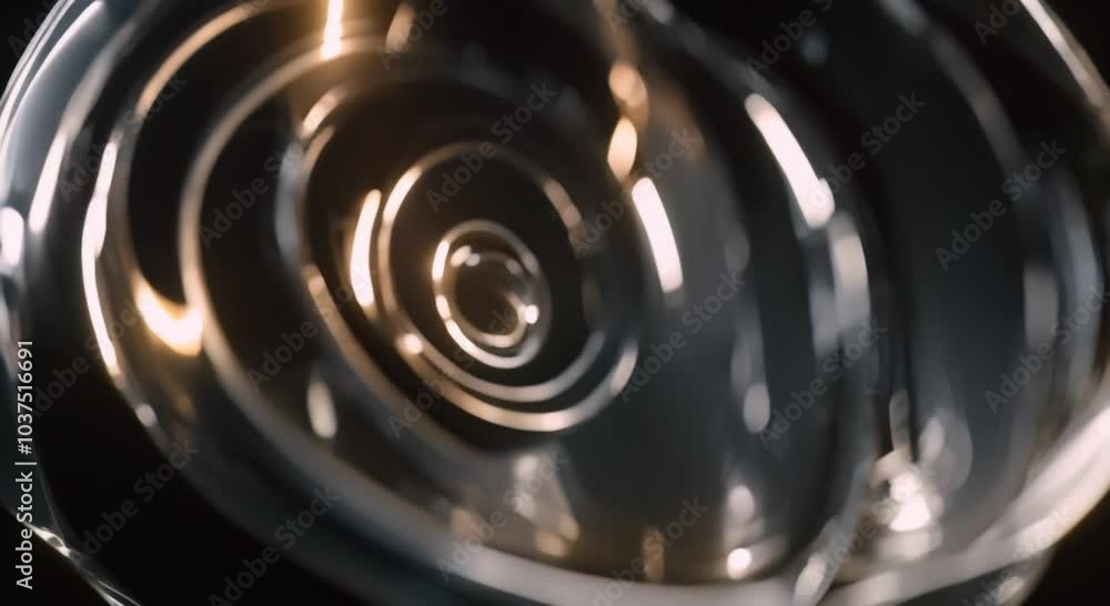 Poster abstract animation rotating glass in circle shape on black background seamless looped video 3d rende