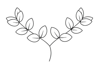 Continuous Line Drawing of Eucalyptus Branches – Minimalist Botanical Vector Illustration