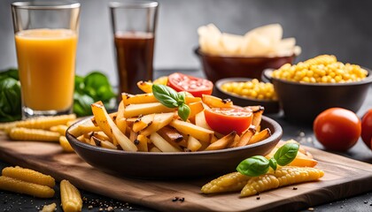 Delicious Fried Potatoes with Tomatoes and Basil