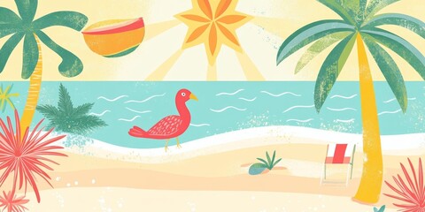 Fototapeta na wymiar A fun, summery design perfect for your crafts and projects