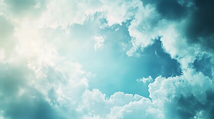 Fototapeta premium Serene Cloudscape Under a Blue Sky