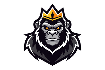 Wild animal vector illustration of a cute cartoon wolf head and a lion head, a symbol of wild nature