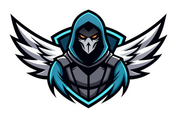 Vector art shows a tribal skull with wings, an illustration often used as a tattoo design or heraldic emblem