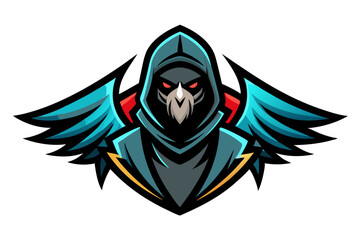 A tribal vector illustration design features an eagle with wings, a winged heart, and a winged star, creating a unique emblem