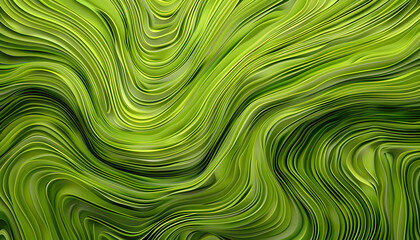 Abstract wavy lines in various shades of green, creating a dynamic and fluid texture that evokes a sense of nature.