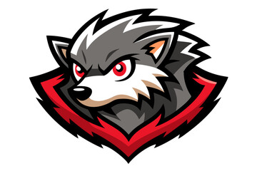 A wild wolf head vector illustration, a fierce animal mascot design