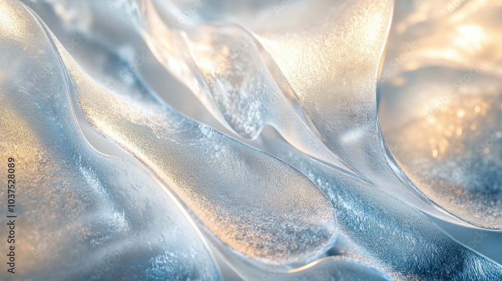Aufkleber delicate, frosty patterns emerge from ice, capturing the beauty of a winter landscape with shimmerin