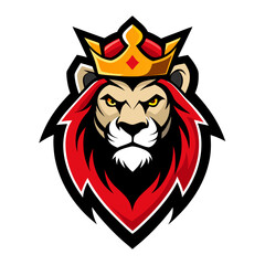 Obraz premium Lion head vector art, a wild animal mascot illustration, embodies power
