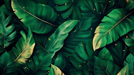 Fototapeta premium green banana leaf texture, abstract natural background.