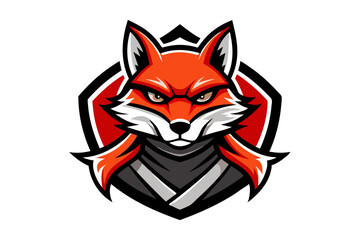 A cute red fox cartoon vector illustration, a funny feline mammal with a bushy tail and big eyes