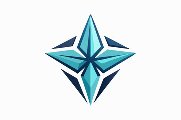 Creative Vector Illustration Crystal Star Logo on White Background