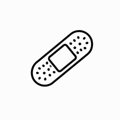 Adhesive bandage vector icon in black, first aid symbol