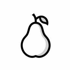 Pear outline vector icon in black, fruit symbol