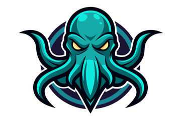 Vector tribal design features an octopus, abstract blue whale, and patterned abstract background illustration
