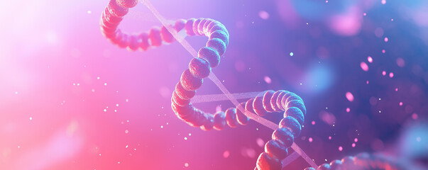 A 3D DNA helix against a sleek futuristic background