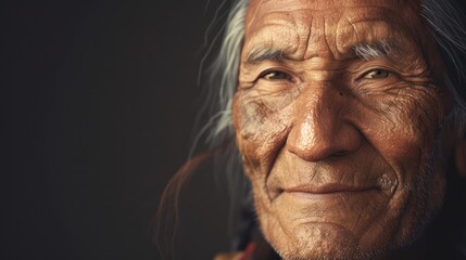 Obraz premium Portrait of an Elderly Man with a Gentle Smile