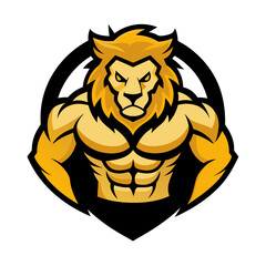 Vector illustration featuring the powerful head of a wild, angry lion mascot