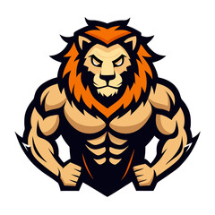 Vector illustration of a wild lion head as a powerful animal mascot in black silhouette art