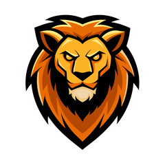Majestic lion head mascot vector illustration, a wild cat symbol