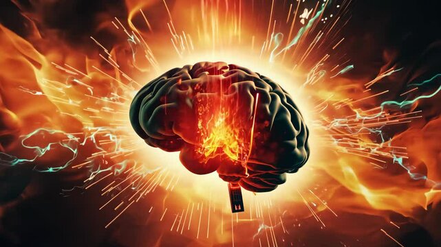 Brain Exploding with Energy and Lightning