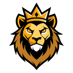This vector illustration depicts a wild lion head, a powerful animal with a majestic face, suitable as a tattoo or a strong mascot symbol