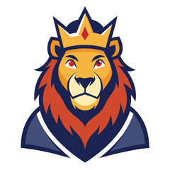A powerful black lion head mascot vector illustration depicts the king of wild animals