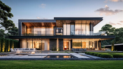 Obraz premium Exterior house design showcasing a modern architectural style-5