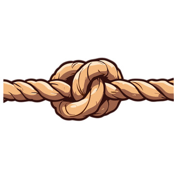 Figure-eight knot in rope, nautical theme illustration