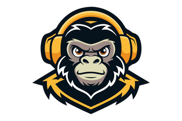 A cute cartoon monster with a funny face shows a vector skull design