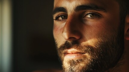 Fototapeta premium Intense Gaze of a Young Man