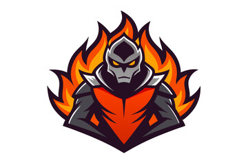 Fiery vector illustration: hot flaming skull tattoo design, a burning symbol of danger