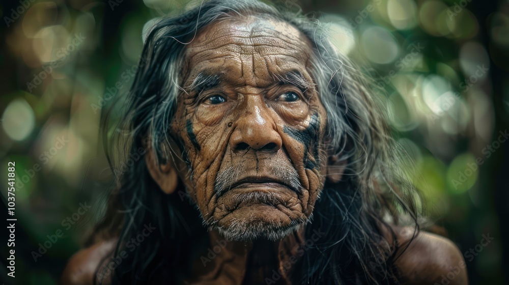 Wall mural Portrait of an Indigenous Elder