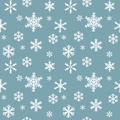 Seamless Christmas pattern with snowflakes background. New year vector illustration. Design for web, wrapping, wallpaper, print, cover textile fashion