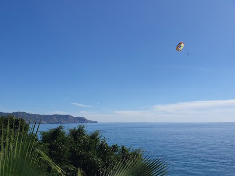Paraglider over Nerja at the spanish Costa del Sol