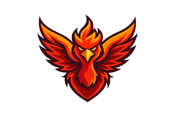 Fiery heart with vector wings, a burning love tattoo design
