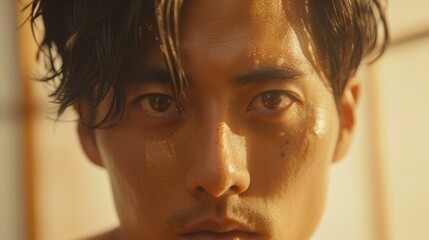Close-up Portrait of a Man with a Determined Look