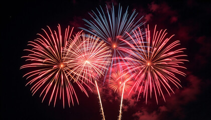Colorful fireworks display at night sky