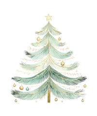 Christmas watercolor illustration for sublimation 