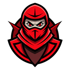 Vector illustration of a scary skull with red wings and ribbon, a symbol of gothic horror and death