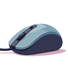 Sleek gray computer mouse, modern input device with smooth design